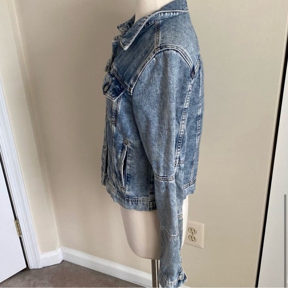 Free People Rumors Denim Jacket Indigo Blue Size Medium - Picture 5 of 6